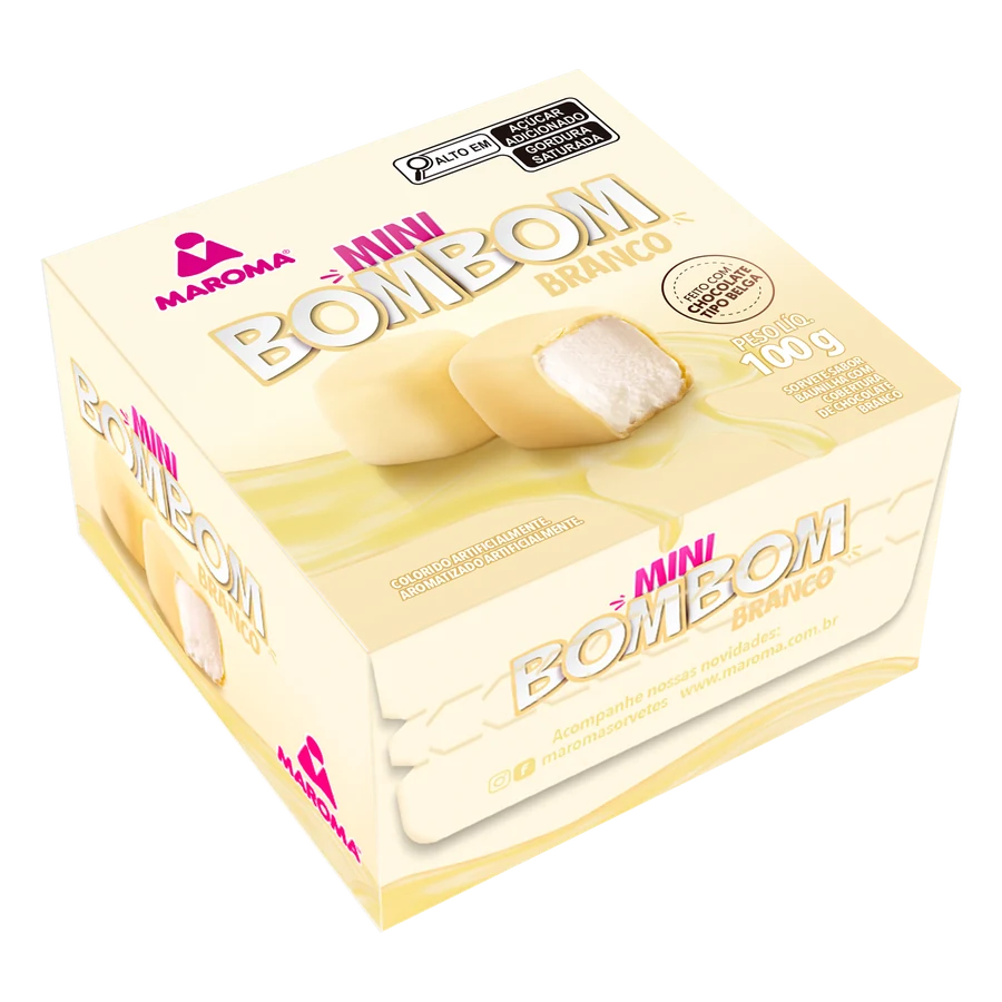 Caixa de Mini Bombom Branco Maroma