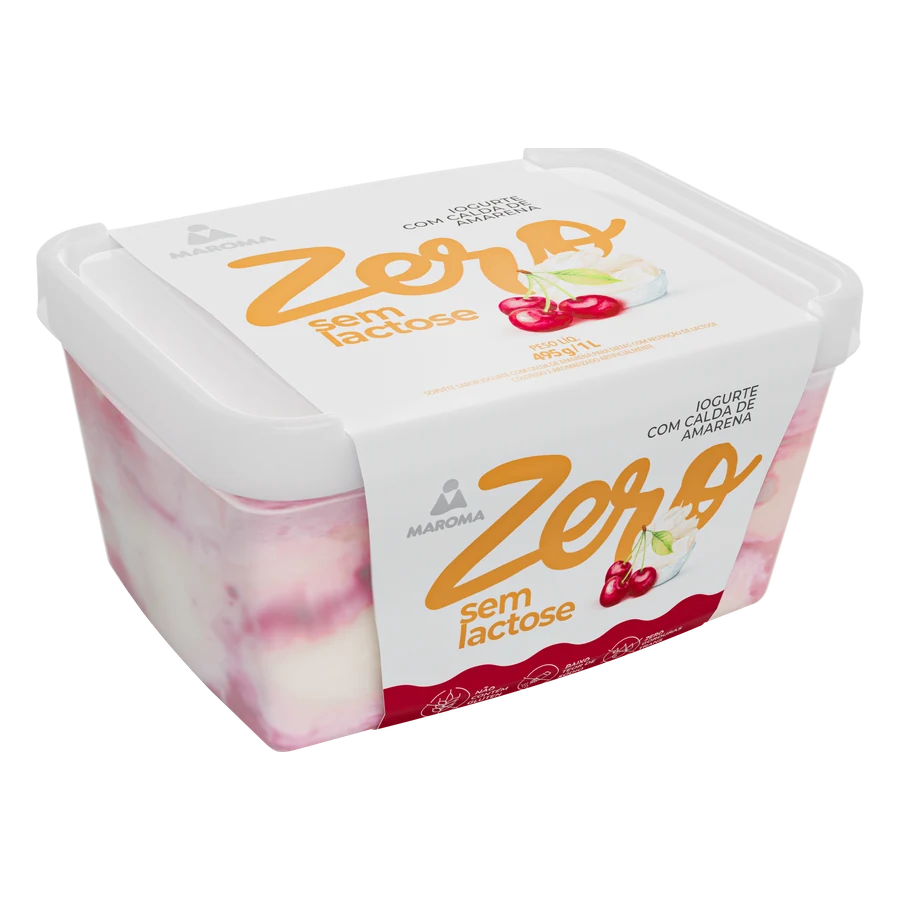Sorvete Zero Lactose Iogurte com Calda de Amarena 1 L — Maroma